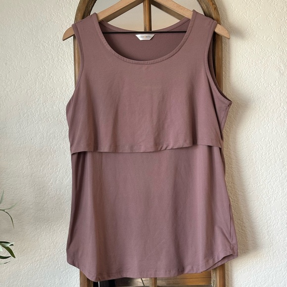 Kindred Bravely Tops - Kindred Bravely Mauve Nursing Tank Top Large Sleeveless Maternity Layering